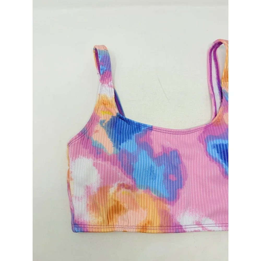 Salt + Cove Juniors Size Small Tie-Dyed Bralette Bikini Top in Multi Color 2068